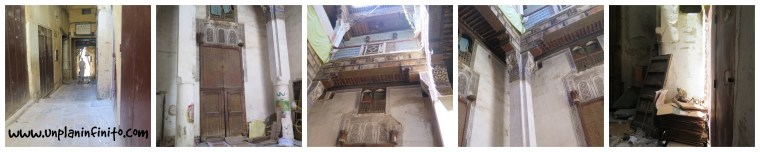 escapando de un gallo que nos quería picar, fuimos a dar a un ryad abandonado en medio de la medina de Fez.